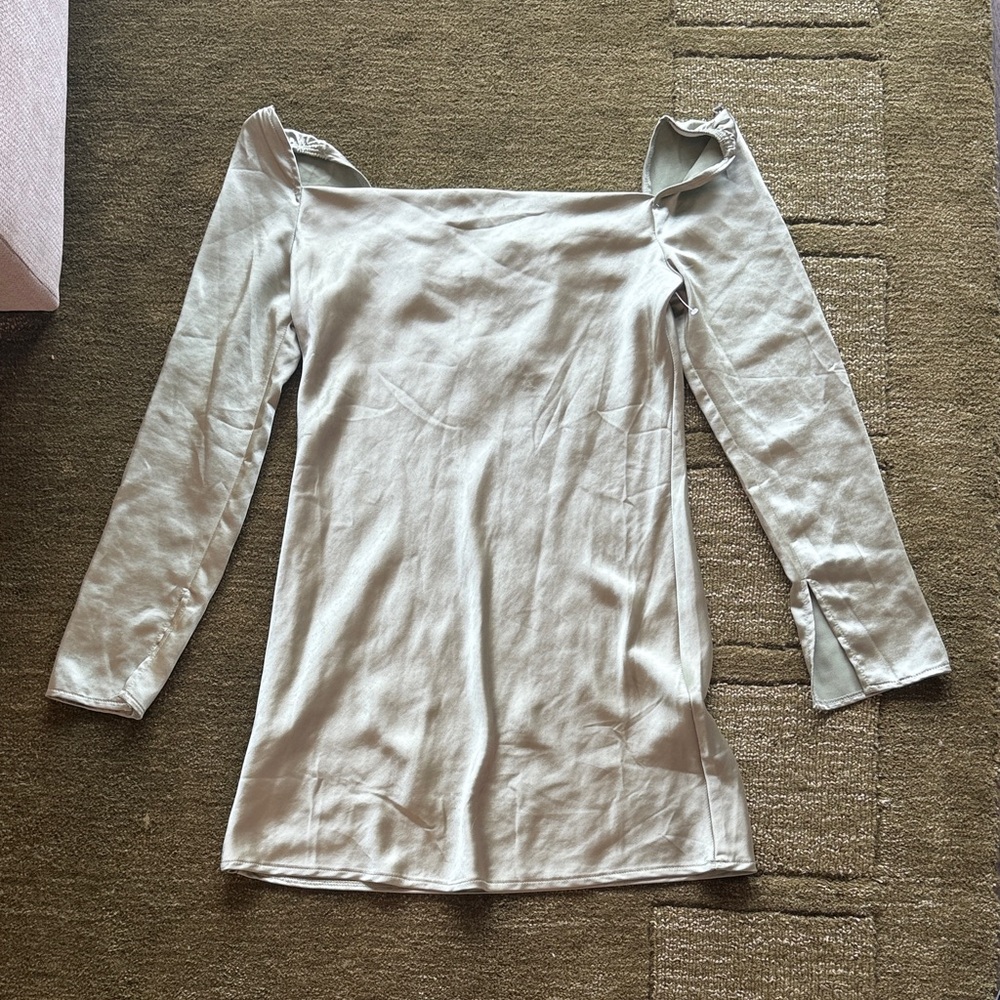 Princess Polly Cream Long Sleeve Dress
